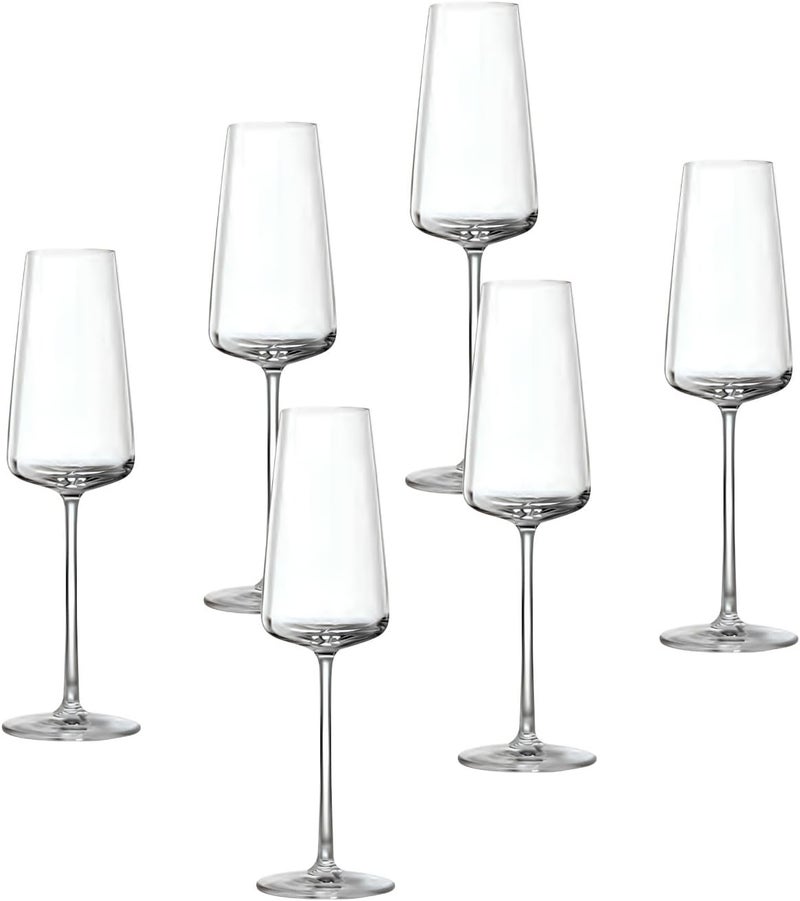 Lucaris Muse Champagne Flute Glass Set - 295ml, Premium Crystal Stemware for Sparkling Wines (Set of 6) - Image 2